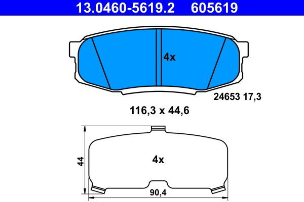 Колодки дисковые  ATE 13046056192 цена, от 40.16 USD