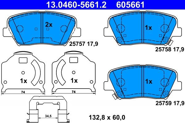 Колодки ATE 13046056612 цена, от 75.20 USD