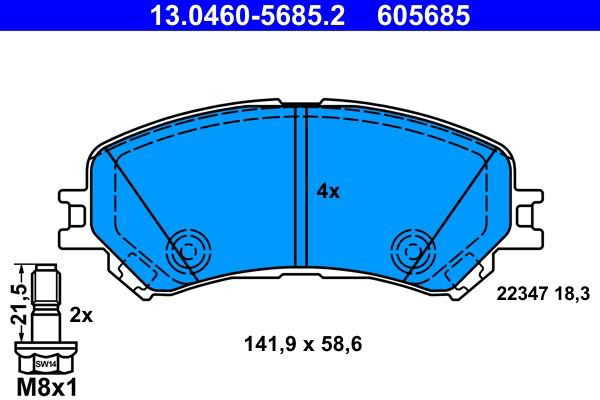 Колодки ATE 13046056852 цена, от 64.58 USD