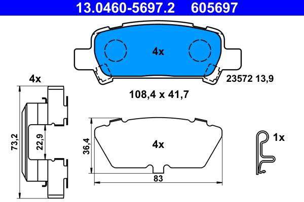 Колодки дисковые  ATE 13046056972 цена, от 18.57 USD
