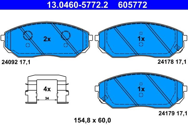 Колодки ATE 13046057722 цена, от 27.62 USD