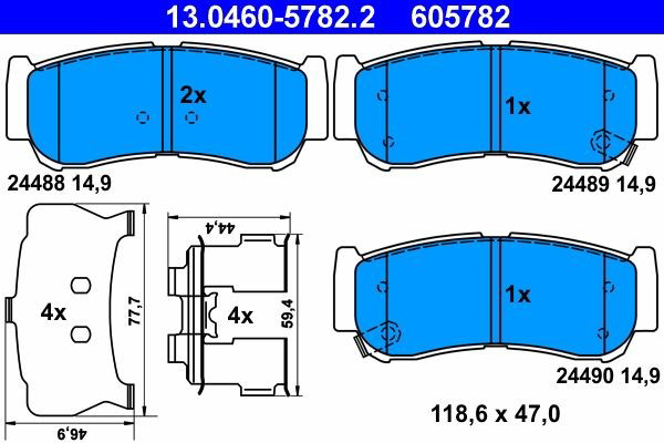 Колодки дисковые  ATE 13046057822 цена, от 17.74 USD