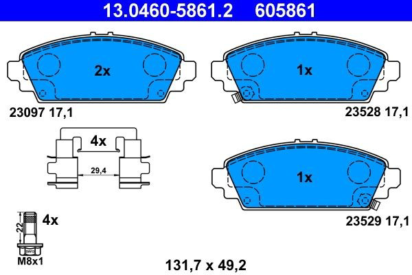 Колодки ATE 13046058612 цена, от 26.37 USD