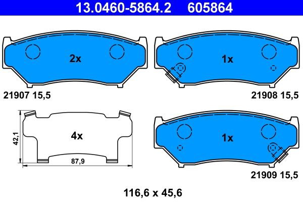 Колодки ATE 13046058642 цена, от 11.40 USD