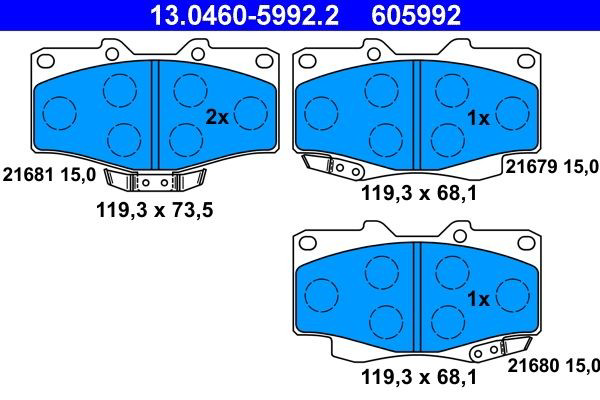 Колодки ATE 13046059922 цена, от 1038.34 UAH