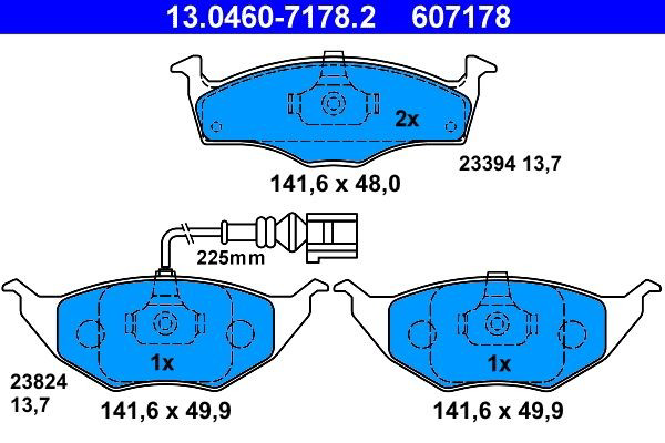 Колодки ATE 13046071782 цена, от 38.20 USD