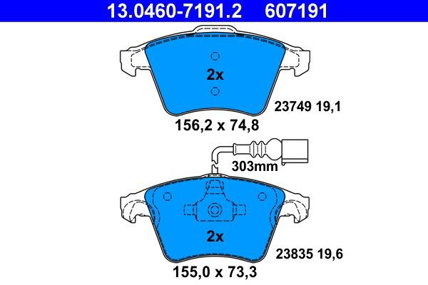 Колодки ATE 13046071912 цена, от 78.51 USD