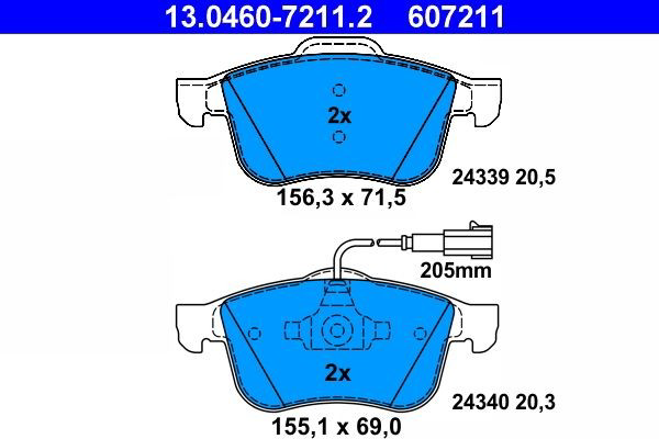 Колодки ATE 13046072112 цена, от 38.50 USD