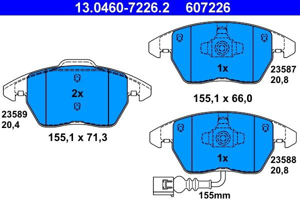 Колодки ATE 13046072262 цена, от 31.85 USD