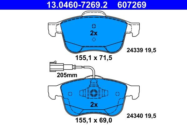 Колодки ATE 13046072692 цена, от 60.41 USD