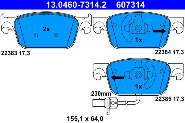 Колодки ATE 13046073142 цена, от 94.39 USD