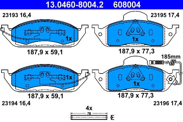 Колодки ATE 13046080042 цена, от 32.69 USD