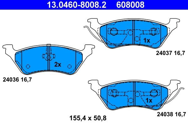 Колодки дисковые  ATE 13046080082 цена, от 29.44 USD