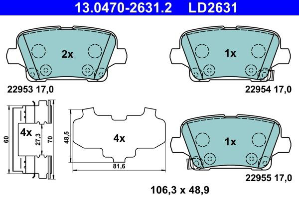 Колодки дисковые  ATE 13047026312 цена, от 36.27 USD