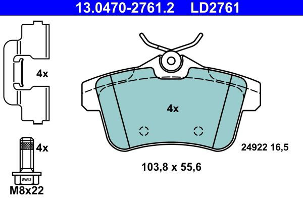 Колодки дисковые  ATE 13047027612 цена, от 28.83 USD