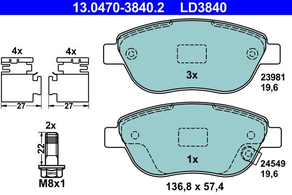 Колодки ATE 13047038402 цена, от 27.97 USD