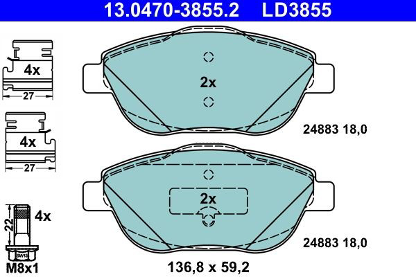 Колодки ATE 13047038552 цена, от 30.21 USD