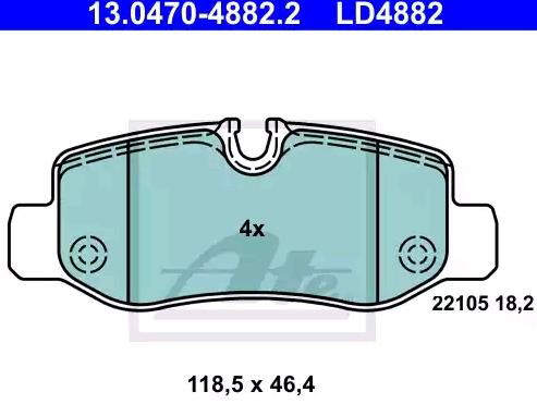 Колодки дисковые  ATE 13047048822 цена, от 76.12 USD