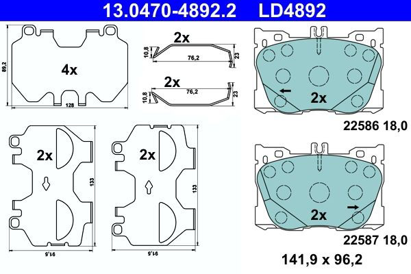 Колодки ATE 13047048922 цена, от 137.16 USD