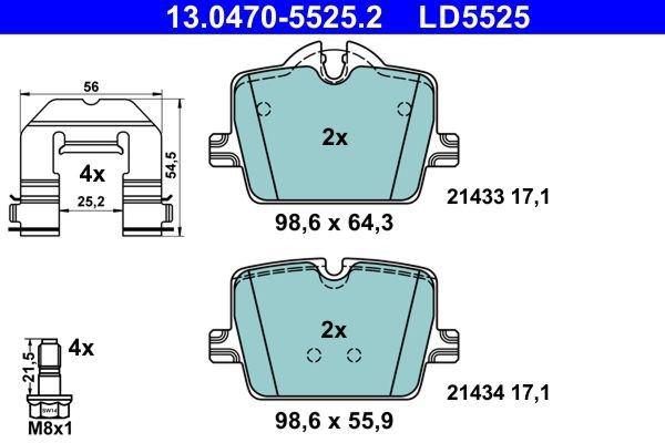 Колодки дисковые  ATE 13047055252 цена, от 107.45 USD