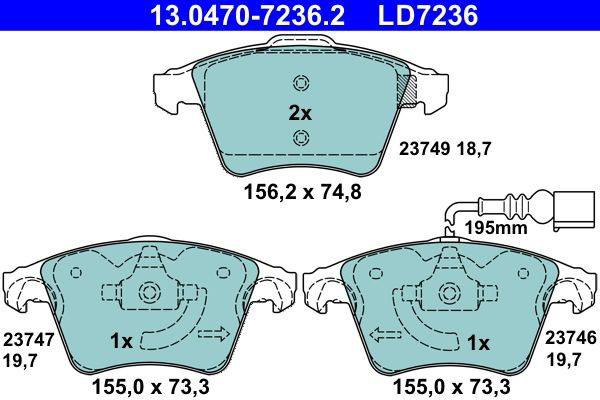 Колодки ATE 13047072362 цена, от 35.26 USD
