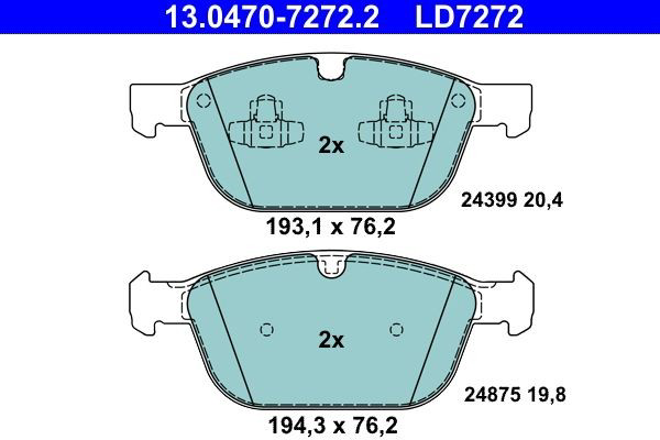 Колодки ATE 13047072722 цена, от 93.18 USD