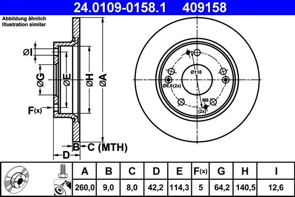 Задний тормозной диск ATE 24010901581 цена, от 44.14 USD