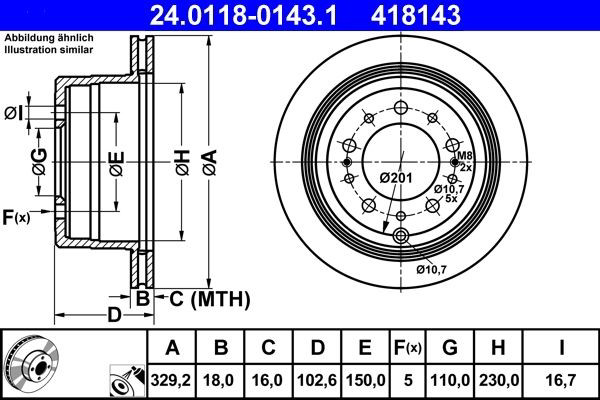 Задний тормозной диск ATE 24011801431 цена, от 88.92 USD
