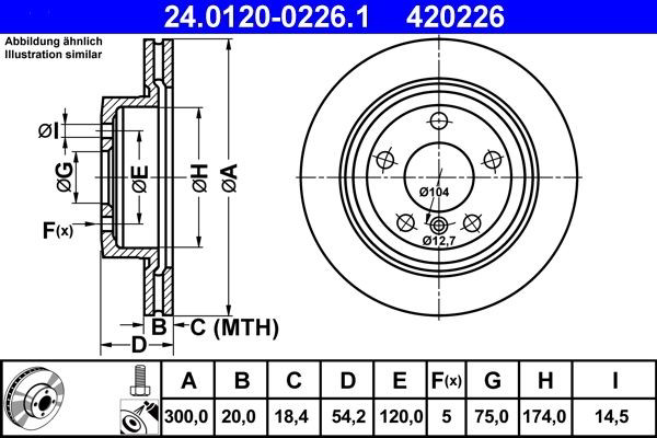 Задний тормозной диск ATE 24012002261 цена, от 64.32 USD