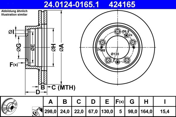 Тормоз дисковый передний ATE 24012401651 цена, от 80.34 USD