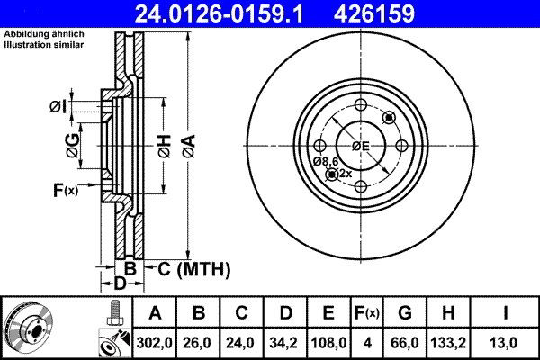 Передний тормозной диск ATE 24012601591