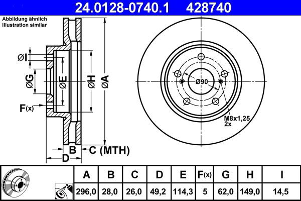 Передний тормозной диск ATE 24012807401