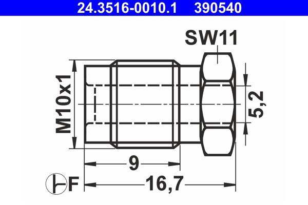 5100105A WP Штуцер соединительный тормозных трубок