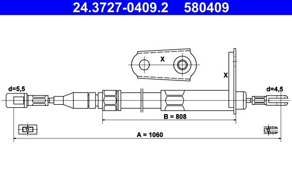Задний трос ручника ATE 24372704092 цена, от 12.92 USD