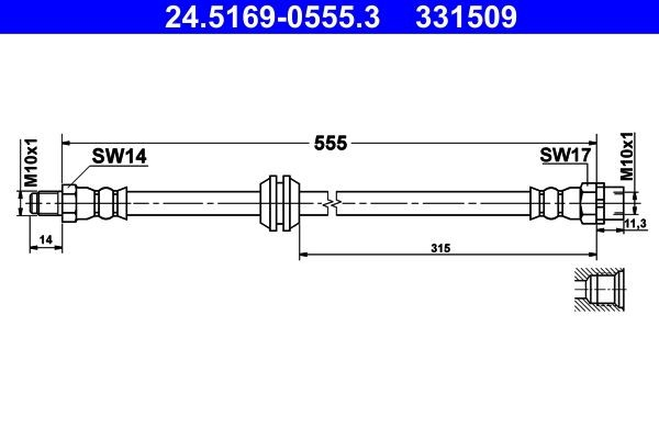 Шланг тормозной передний BMW 7 седан (E65, E66, E67) (2001 - 2008) цена, от 11.03 USD