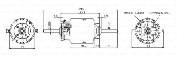 Вентилятор печки 0130111042 Bosch