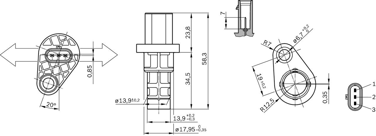 Датчик положения коленвала Bosch 0261210318