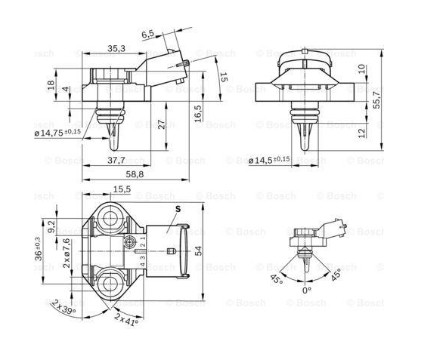 Датчик температуры топлива 0261230145 Bosch