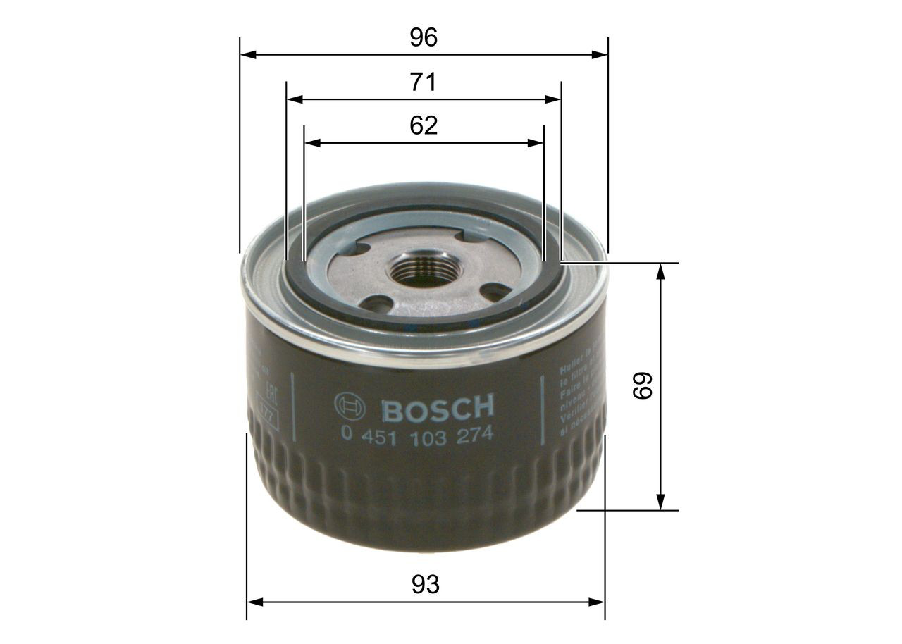 Фильтр очистки масла центробежный Bosch 0451103274 цена, от 5.08 USD