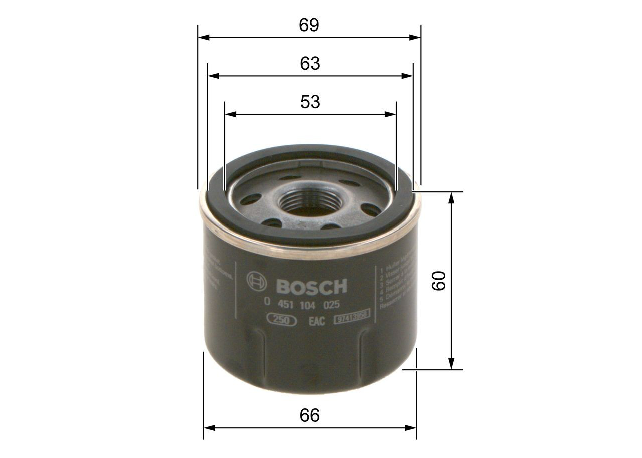 Фильтр масла Bosch 0451104025