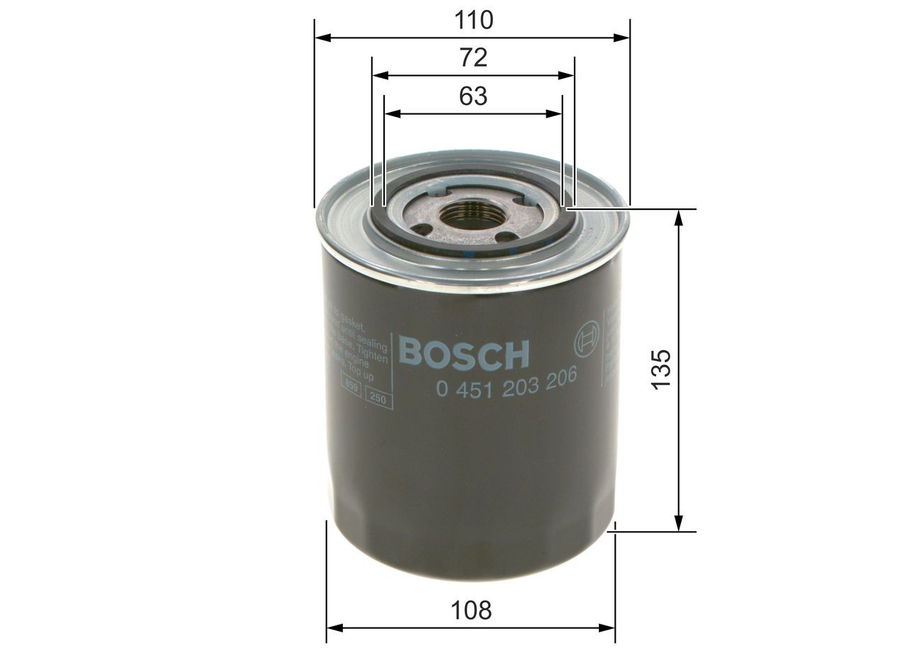 Купить 0451203206 Bosch Фильтр центробежный очистки масла