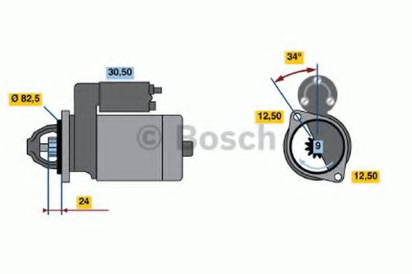 Стартер двигателя Bosch 0986010850