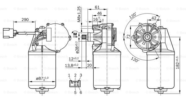 0986337401 Bosch Мотор стеклоочистителя передний