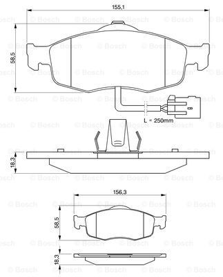 Передние тормозные колодки 0986424359 Bosch