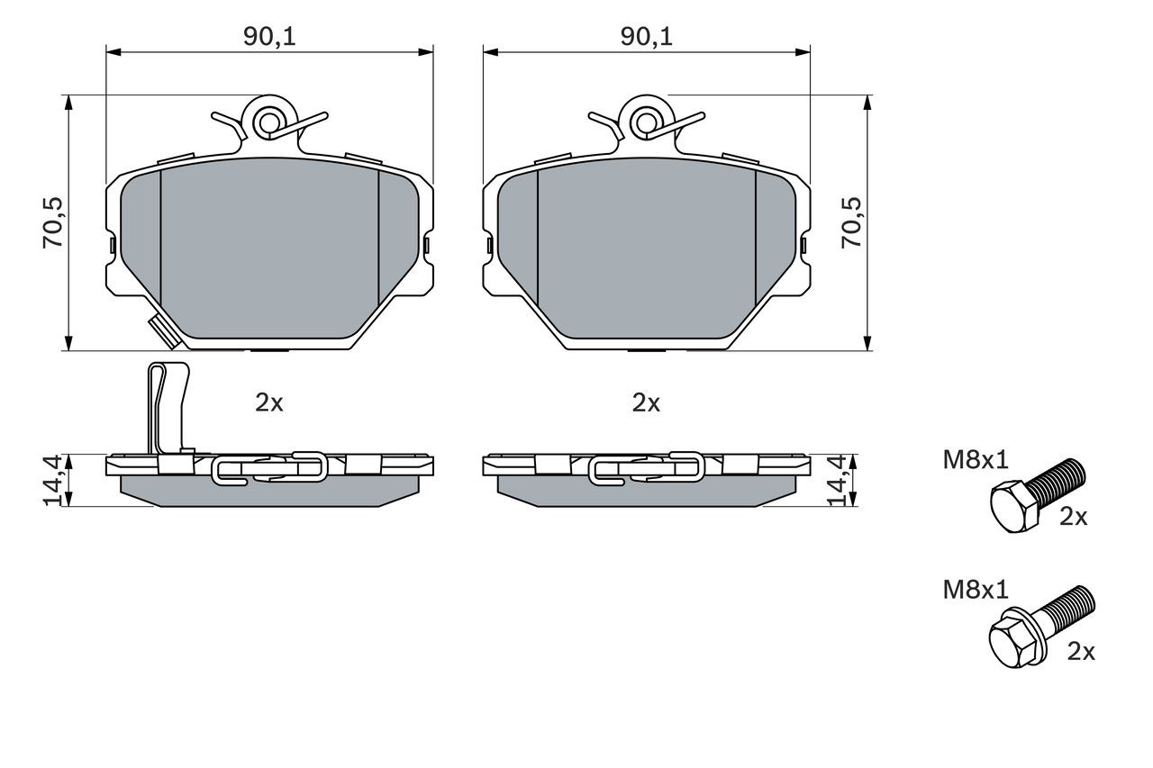 Купить 0986424471 Bosch Колодки тормозные