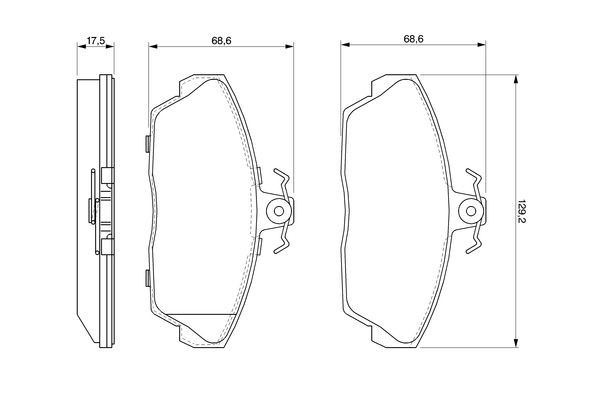 Передние тормозные колодки 0986424566 Bosch