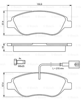 Тормозные колодки Bosch 0986424595