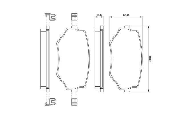 Передние тормозные колодки 0986424669 Bosch