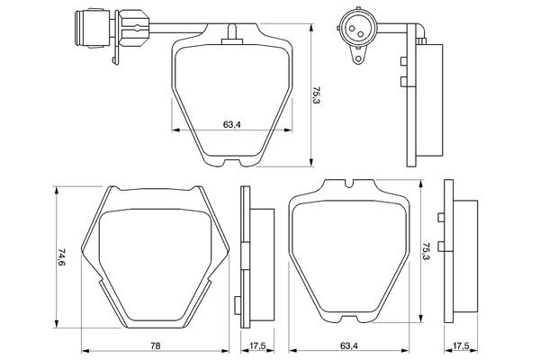 Передние тормозные колодки 0986424689 Bosch