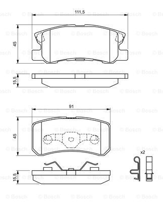 Колодки дисковые  Bosch 0986424717 цена, от 25.88 USD